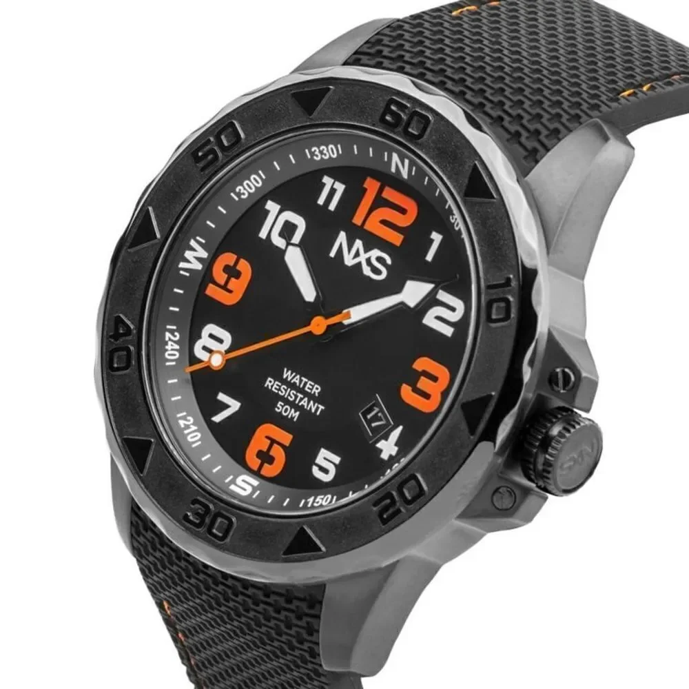 NWB NSX Watches Torstein Black Men's Sport Watch Bold Colored Luminescence